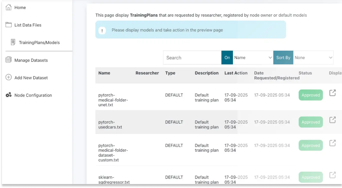 Screnshot of Fed-BioMed's GUI