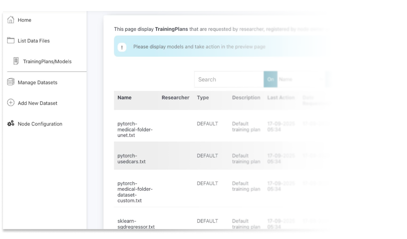 Screnshot of Fed-BioMed's GUI